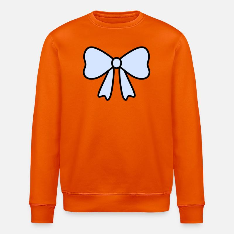 Delicate Light Blue Bow Design - Stanley/Stella ROLLER Unisex Organic Sweatshirt - bright orange
