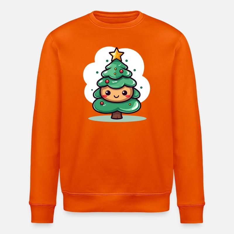 Niedliches Weihnachtsbaum Maskottchen Design - Stanley/Stella Unisex Bio-Sweatshirt ROLLER - Tieforange