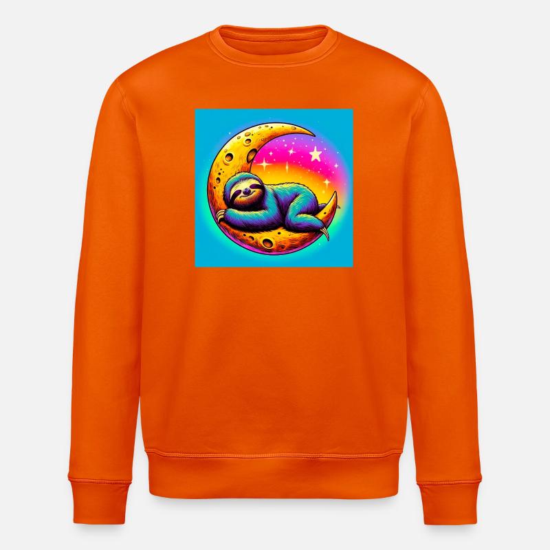 Faultier schläft auf dem Mond - Stanley/Stella Unisex Bio-Sweatshirt ROLLER - Tieforange