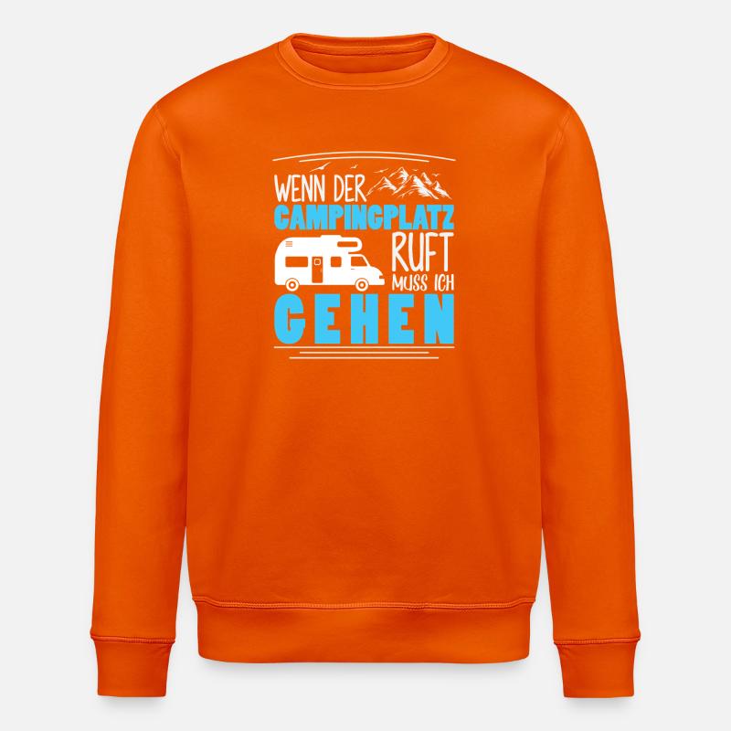 Camper Camping Caravan Saying - Stanley/Stella ROLLER Unisex Organic Sweatshirt - bright orange