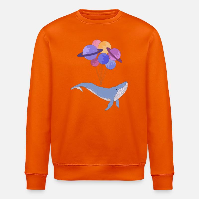 Baleine de l’espace - Sweat bio ROLLER Stanley/Stella Unisexe - orange profond
