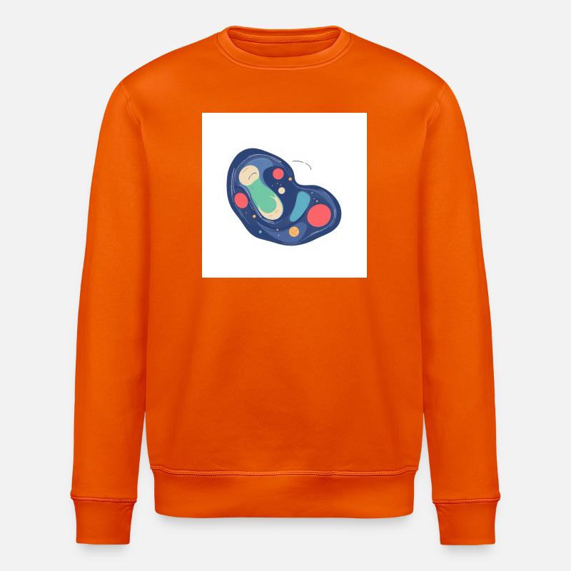 Motif abstrait Cosmos en bleu - Sweat bio ROLLER Stanley/Stella Unisexe - orange profond