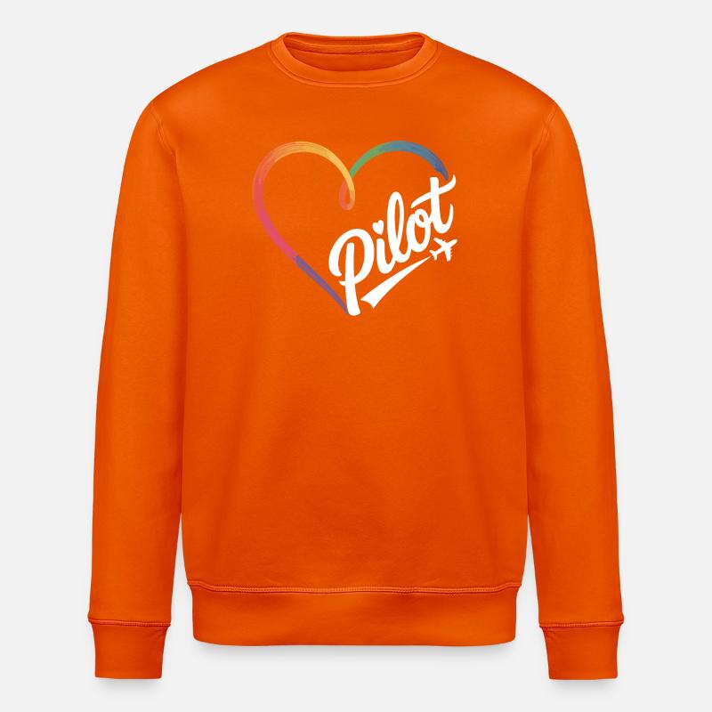 Pilot Herz - Stanley/Stella Unisex Bio-Sweatshirt ROLLER - Tieforange