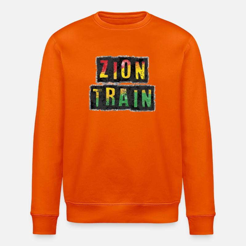 Vibrantes ZION TRAIN Reggae Design - Stanley/Stella Unisex Bio-Sweatshirt ROLLER - Tieforange