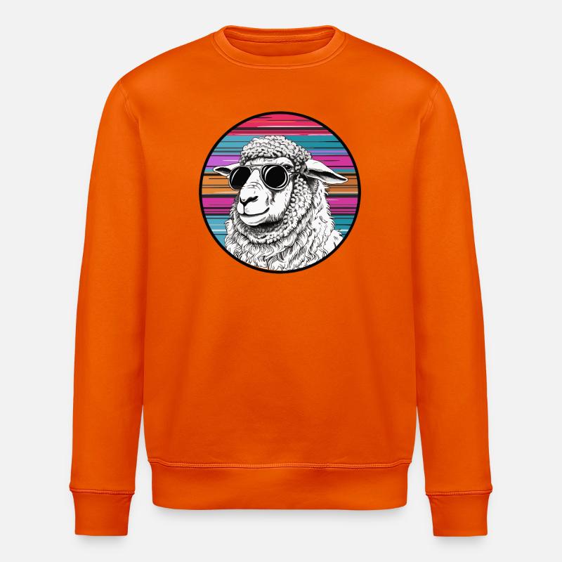 Lamasurfer mit Sonnenbrille - Stanley/Stella Unisex Bio-Sweatshirt ROLLER - Tieforange