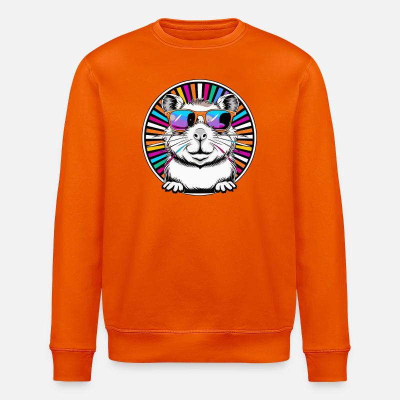 Cooler Hamster mit Sonnenbrille - Stanley/Stella Unisex Bio-Sweatshirt ROLLER - Tieforange