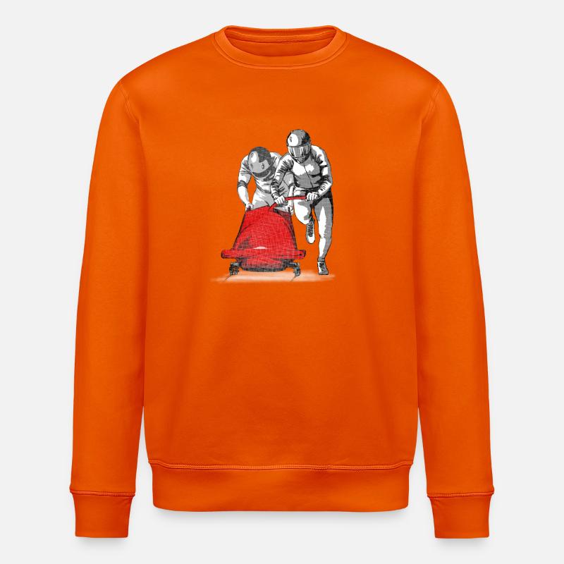 Bobsledder pushing at the start - Stanley/Stella ROLLER Unisex Organic Sweatshirt - bright orange