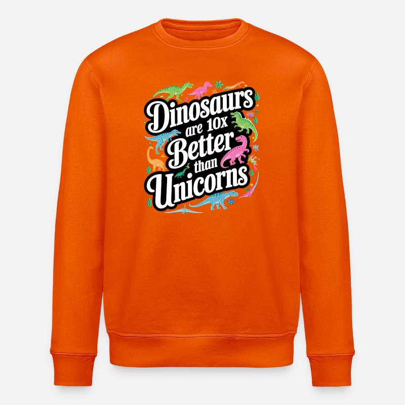 Dinosaurier überstrahlen Einhörner hell - Stanley/Stella Unisex Bio-Sweatshirt ROLLER - Tieforange