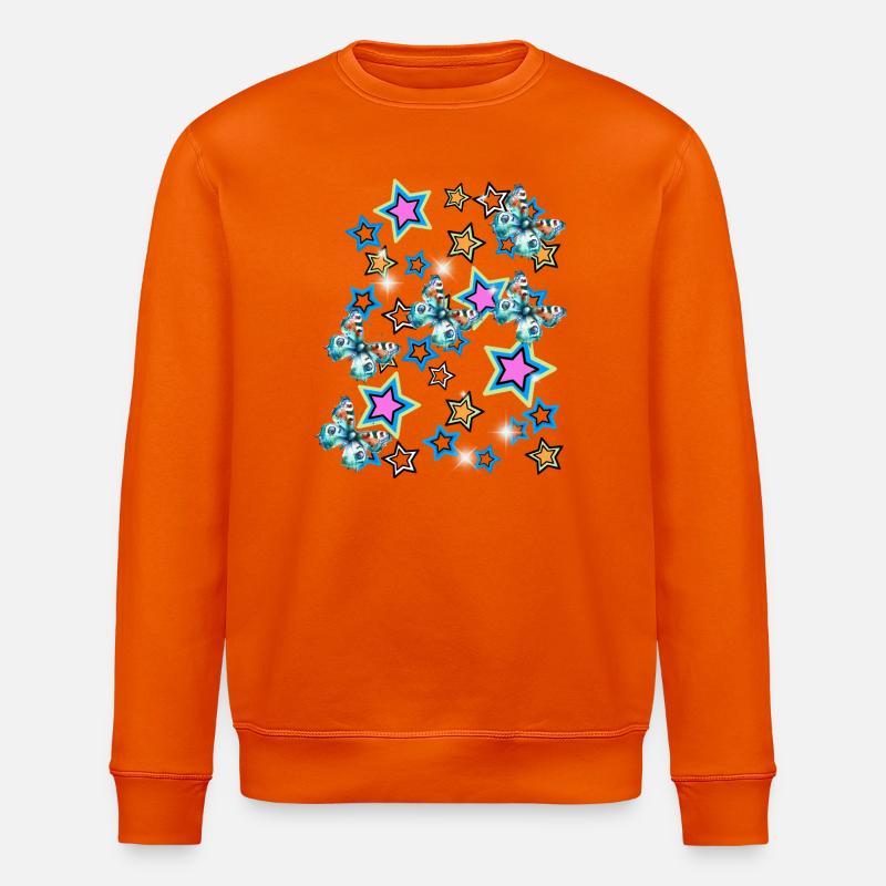 Retro Insekten Schmetterlinge - Stanley/Stella Unisex Bio-Sweatshirt ROLLER - Tieforange