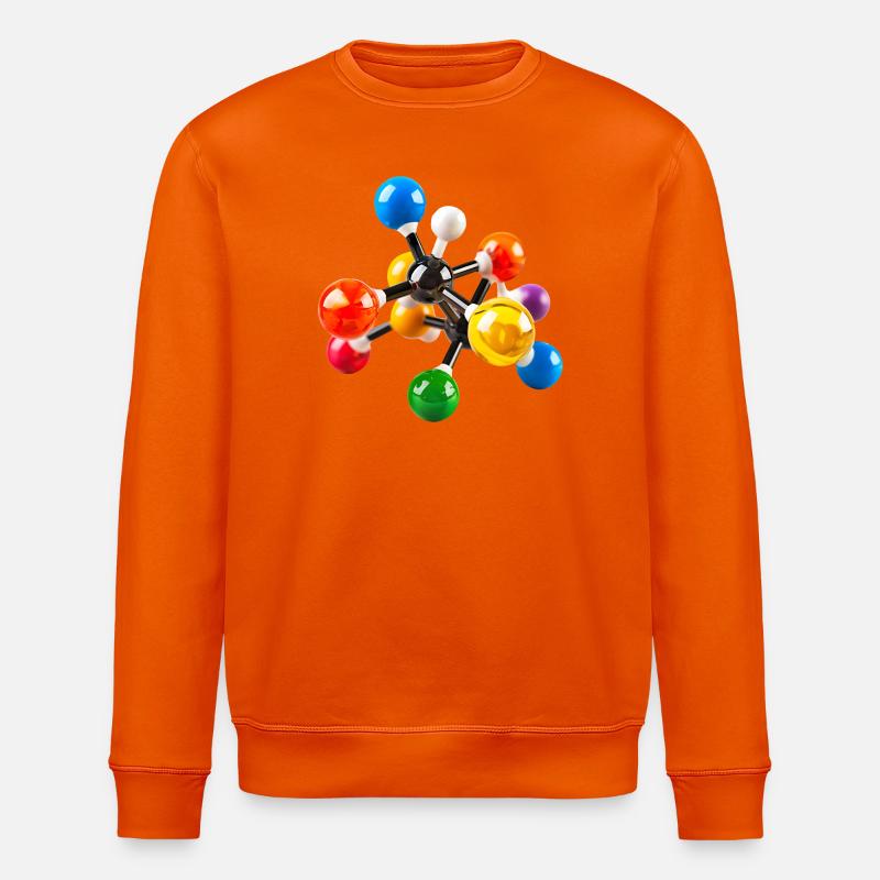 Bunte Molekülstruktur Muster - Stanley/Stella Unisex Bio-Sweatshirt ROLLER - Tieforange