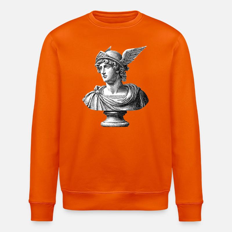 Buste antique Hermès - Gravure classique - Sweat bio ROLLER Stanley/Stella Unisexe - orange profond