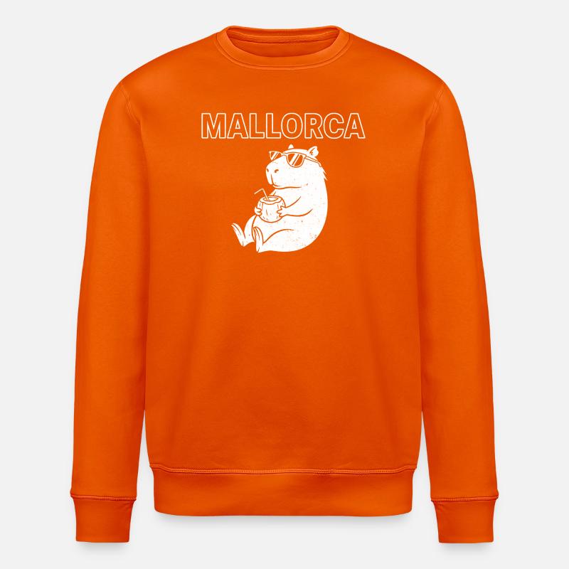 Mallorca Capybara Kokosnuss - Stanley/Stella Unisex Bio-Sweatshirt ROLLER - Tieforange