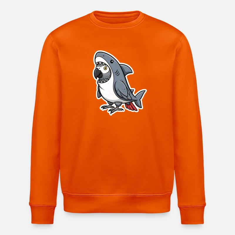 Shark Graupapagei Cartoon - Stanley/Stella Unisex Bio-Sweatshirt ROLLER - Tieforange