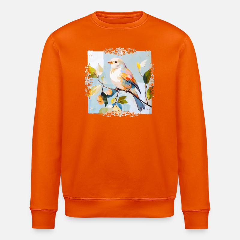 Bunter Vogel im Aquarellstil - Stanley/Stella Unisex Bio-Sweatshirt ROLLER - Tieforange
