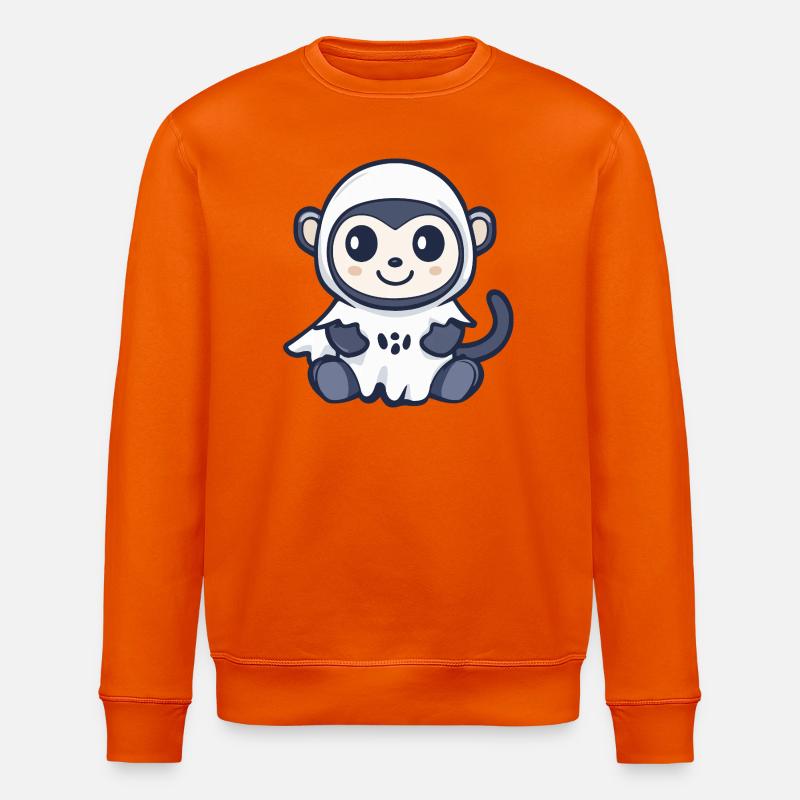Affe Halloween Geist - Stanley/Stella Unisex Bio-Sweatshirt ROLLER - Tieforange