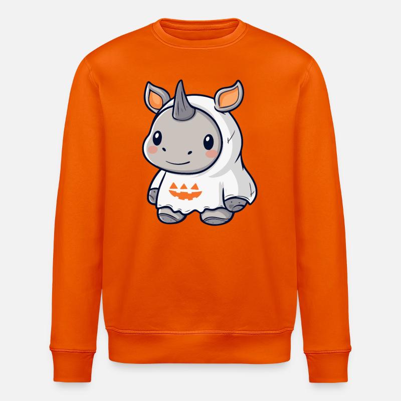 Nashorn Halloween Geist - Stanley/Stella Unisex Bio-Sweatshirt ROLLER - Tieforange