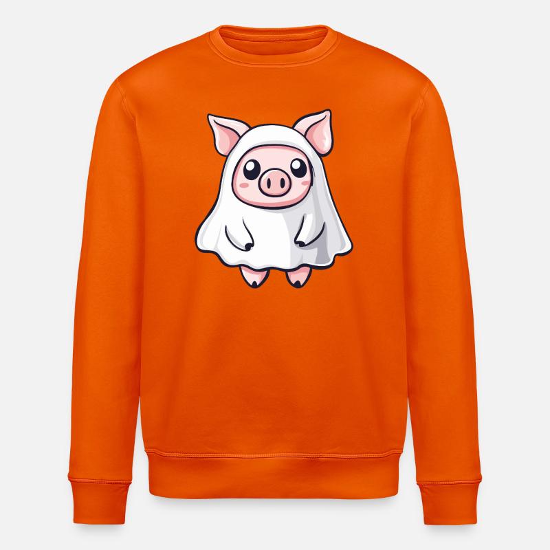 Schwein Halloween Geist - Stanley/Stella Unisex Bio-Sweatshirt ROLLER - Tieforange