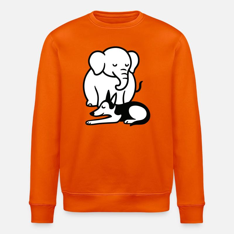 Elefant und Hund schlafend - Stanley/Stella Unisex Bio-Sweatshirt ROLLER - Tieforange