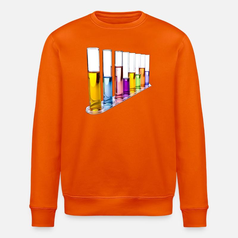 Rainbow Test Tubes Pattern - Stanley/Stella ROLLER Unisex Organic Sweatshirt - bright orange