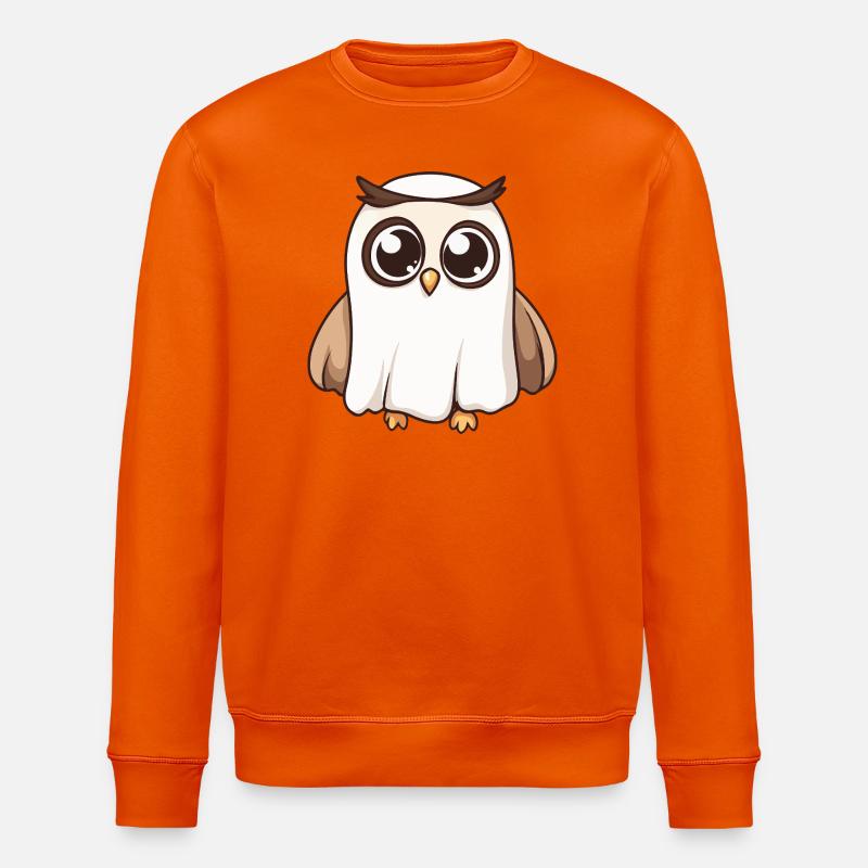 Eule Halloween Geist - Stanley/Stella Unisex Bio-Sweatshirt ROLLER - Tieforange