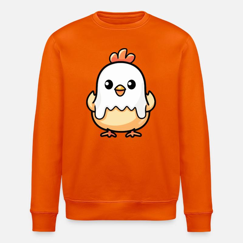 Huhn Halloween Geist - Stanley/Stella Unisex Bio-Sweatshirt ROLLER - Tieforange