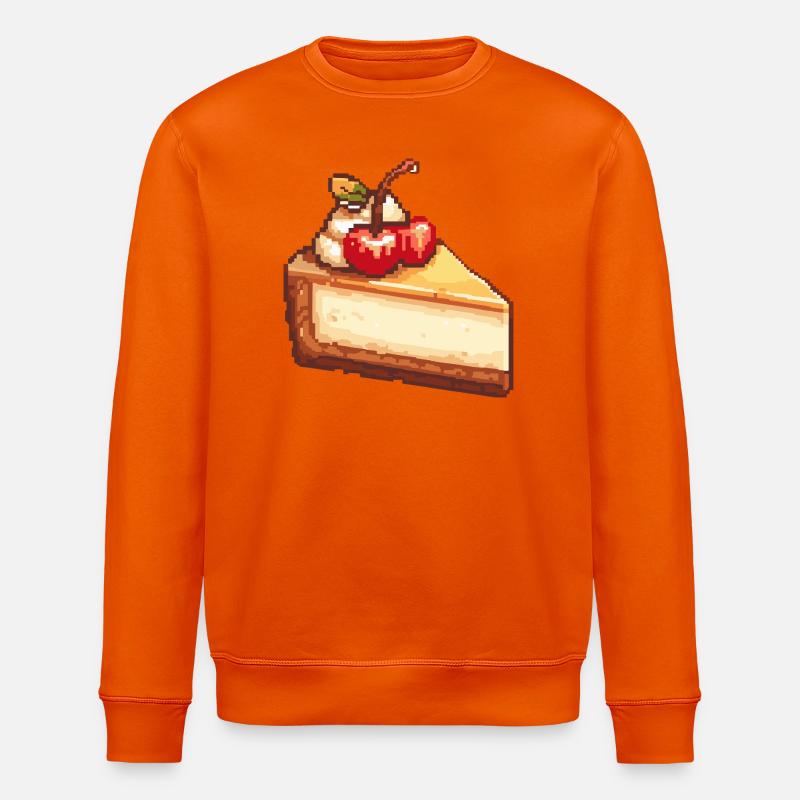 Pixel Käsekuchen mit Kirsche - Stanley/Stella Unisex Bio-Sweatshirt ROLLER - Tieforange