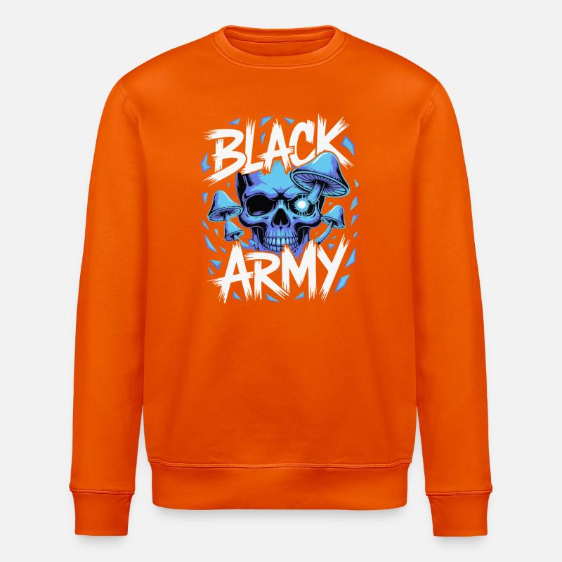 Blauer Schädel Armee Pilze - Stanley/Stella Unisex Bio-Sweatshirt ROLLER - Tieforange