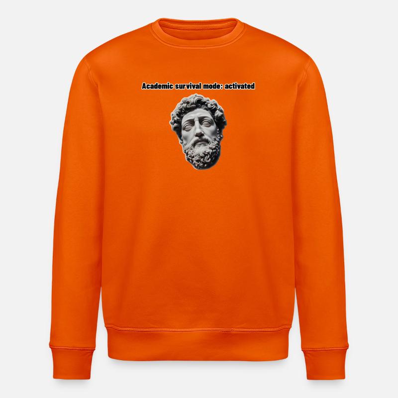 Academic survival mode: activated - Stanley/Stella ROLLER Unisex Organic Sweatshirt - bright orange