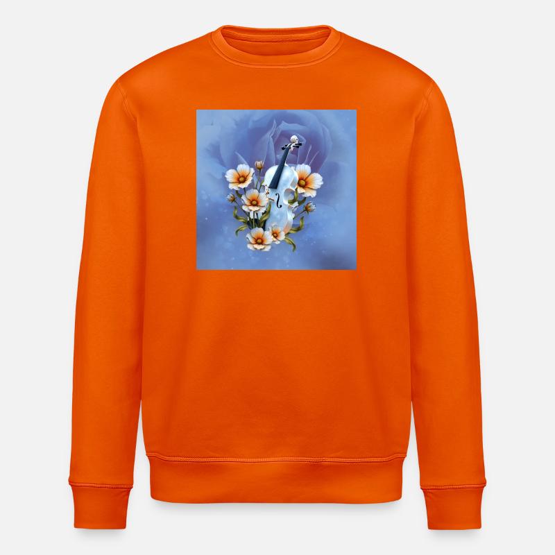 Violon Celeste à fleurs - Sweat bio ROLLER Stanley/Stella Unisexe - orange profond