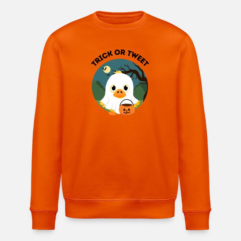 Trick oder Tweet – Süße Halloween Ente - Stanley/Stella Unisex Bio-Sweatshirt ROLLER - Tieforange