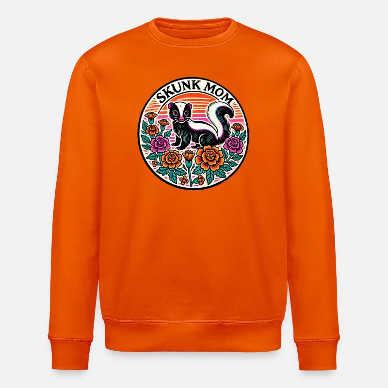 Skunk Mom Blumen Patch - Stanley/Stella Unisex Bio-Sweatshirt ROLLER - Tieforange