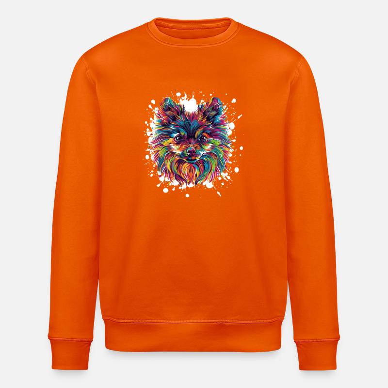 Hundeporträt Splatter  - Stanley/Stella Unisex Bio-Sweatshirt ROLLER - Tieforange