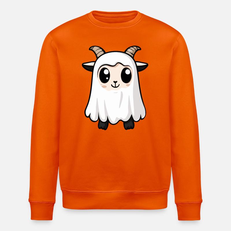 Bergziege Halloween Geist - Stanley/Stella Unisex Bio-Sweatshirt ROLLER - Tieforange