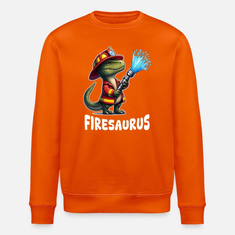 Firesaurus Feuerwehrmann Maskottchen - Stanley/Stella Unisex Bio-Sweatshirt ROLLER - Tieforange