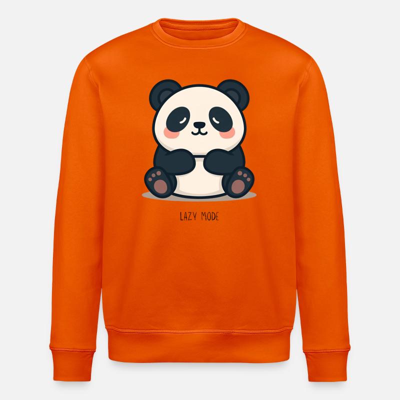 Panda Cartoon T-Shirt – Lazy Mode - Stanley/Stella Unisex Bio-Sweatshirt ROLLER - Tieforange