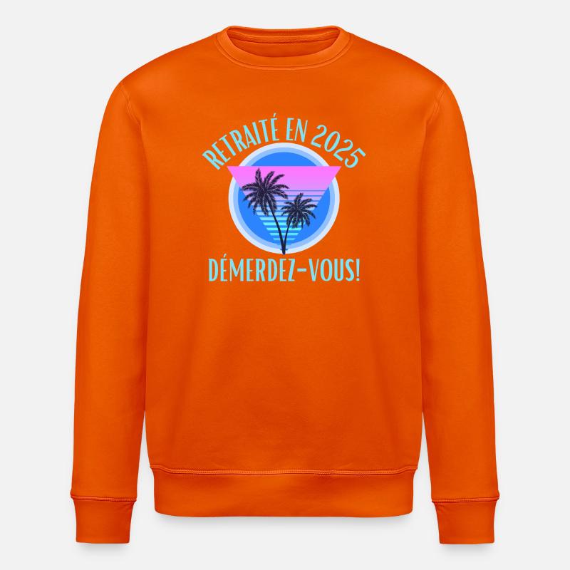 Retraité en 2025 – Démerdez-vous ! Soleil & Palmie - Sweat bio ROLLER Stanley/Stella Unisexe - orange profond