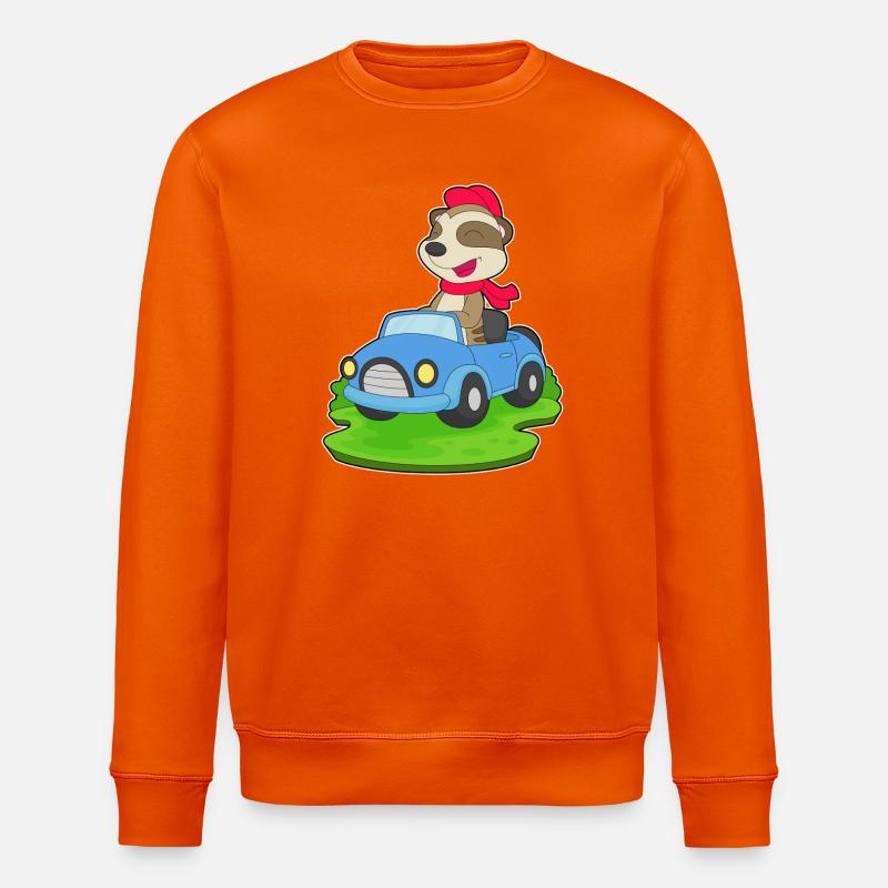 Erdmännchen Auto - Stanley/Stella Unisex Bio-Sweatshirt ROLLER - Tieforange