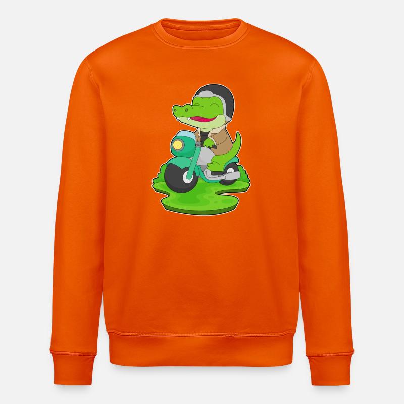 Krokodil Motorrad - Stanley/Stella Unisex Bio-Sweatshirt ROLLER - Tieforange