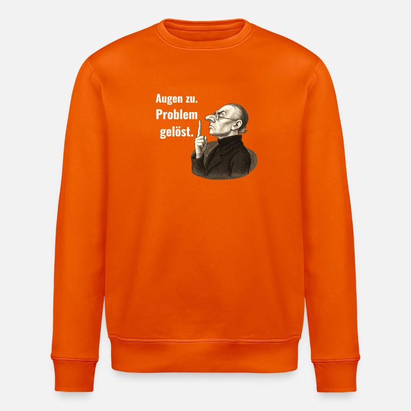 Close your eyes – problem solved. - Stanley/Stella ROLLER Unisex Organic Sweatshirt - bright orange