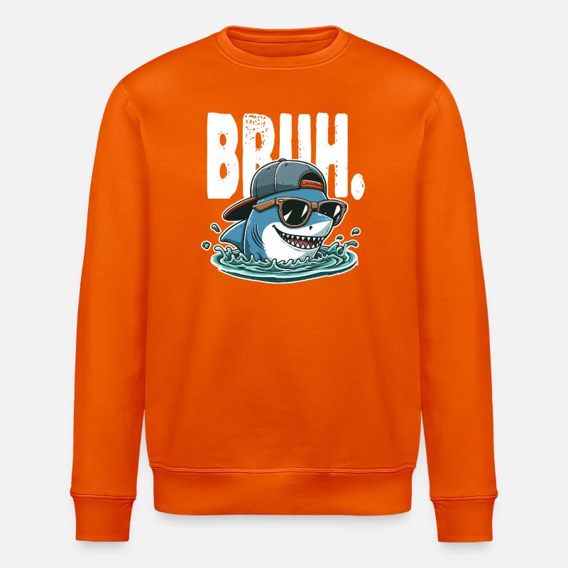 Requin swag surfeur Bruh - Sweat bio ROLLER Stanley/Stella Unisexe - orange profond