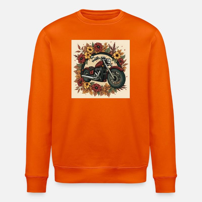 Roue de fleurs d’impression en bloc - Sweat bio ROLLER Stanley/Stella Unisexe - orange profond