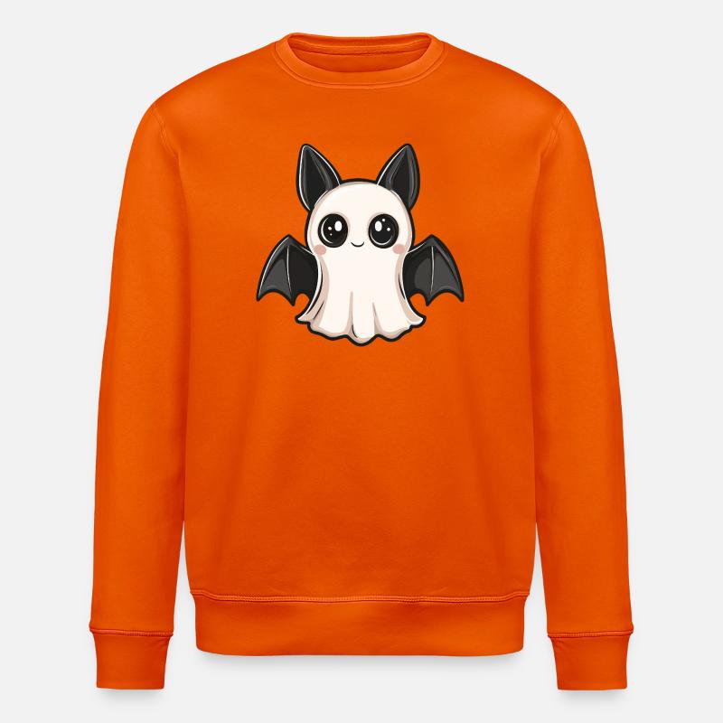 Fledermaus Halloween Geist - Stanley/Stella Unisex Bio-Sweatshirt ROLLER - Tieforange