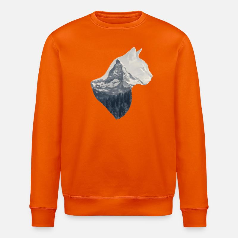 Matterhorn Cat Double Exposure - Sweat bio ROLLER Stanley/Stella Unisexe - orange profond