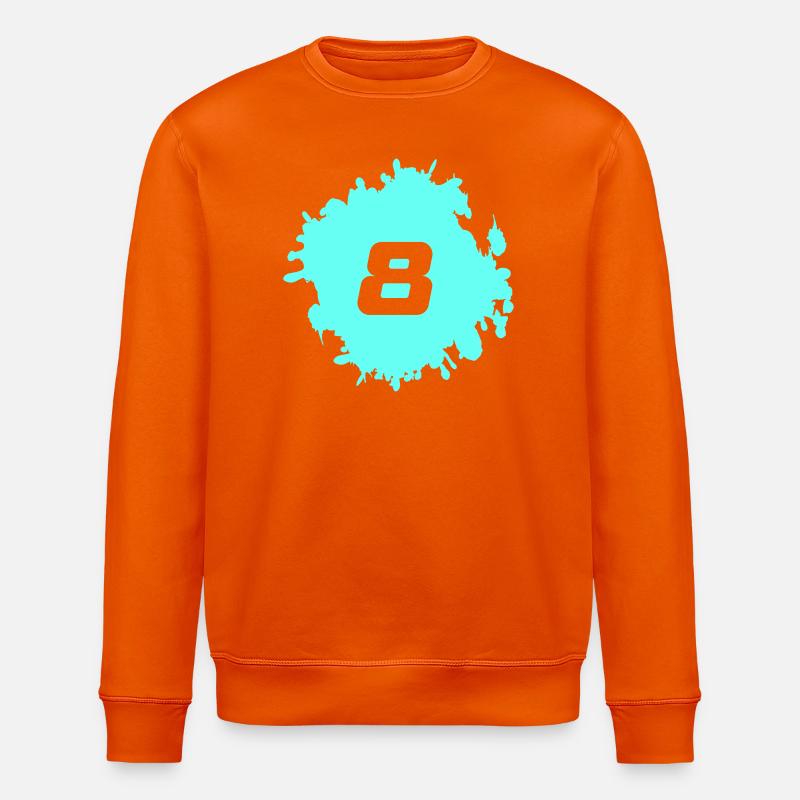 Conception de huit éclaboussures de néon - Sweat bio ROLLER Stanley/Stella Unisexe - orange profond