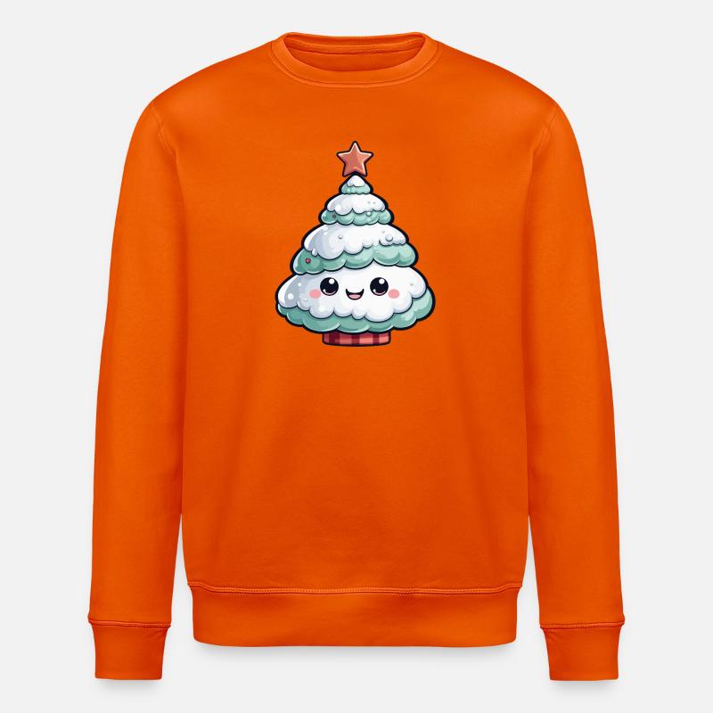 Pastellfarbener schneebedeckter Baum Stern - Stanley/Stella Unisex Bio-Sweatshirt ROLLER - Tieforange