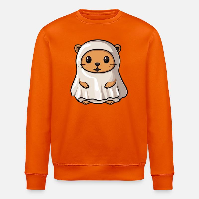 Biber Halloween Geist - Stanley/Stella Unisex Bio-Sweatshirt ROLLER - Tieforange