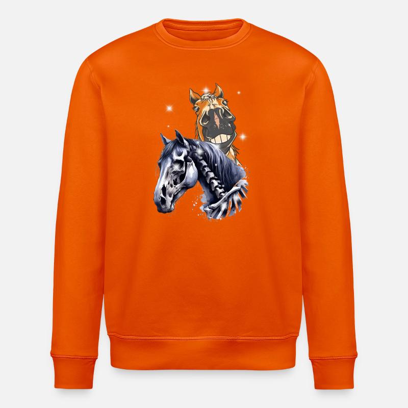Halloween Pferd Pferde - Stanley/Stella Unisex Bio-Sweatshirt ROLLER - Tieforange