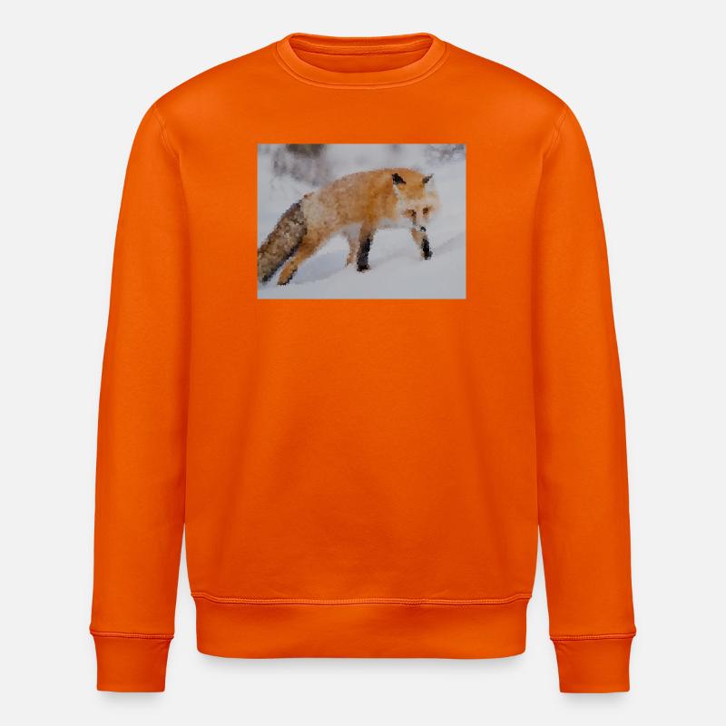 Fuchs im Schnee Aquarell - Stanley/Stella Unisex Bio-Sweatshirt ROLLER - Tieforange