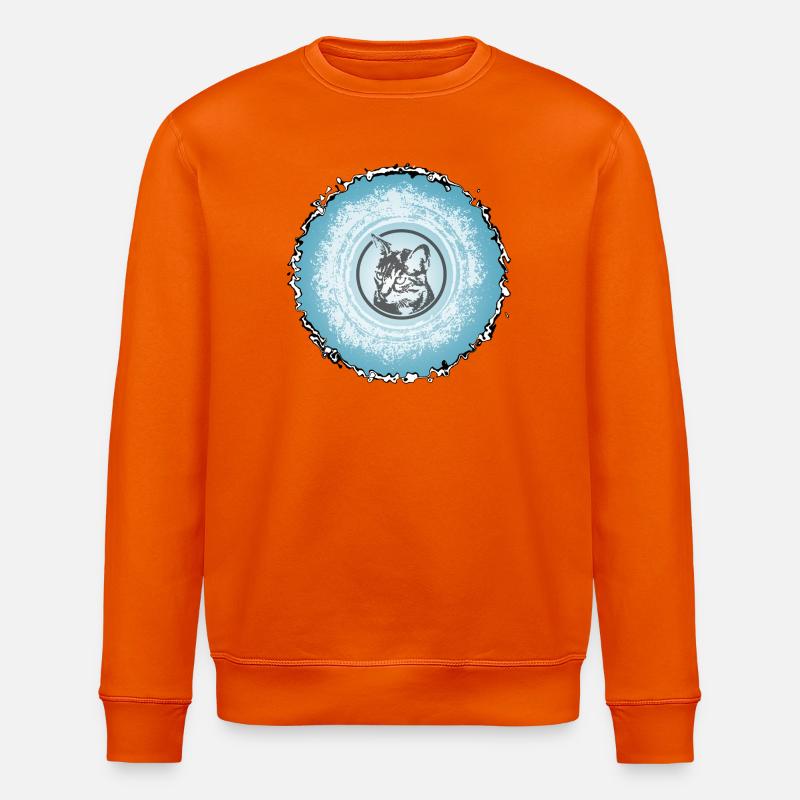 Cercle de chat Silhouette bleue - Sweat bio ROLLER Stanley/Stella Unisexe - orange profond