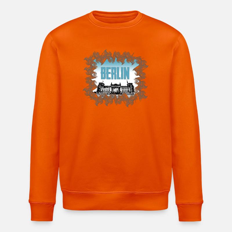 Berlin Skyline Brandenburger Tor - Stanley/Stella Unisex Bio-Sweatshirt ROLLER - Tieforange